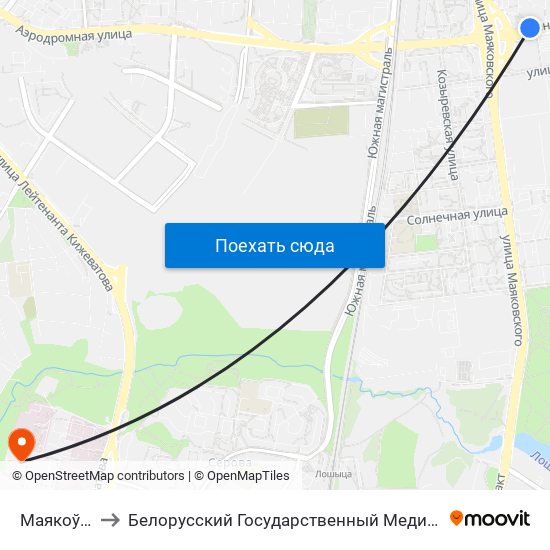 Маякоўскага to Белорусский Государственный Медицинский Колледж map