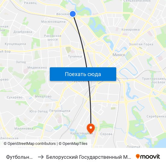 Футбольны Манеж to Белорусский Государственный Медицинский Колледж map