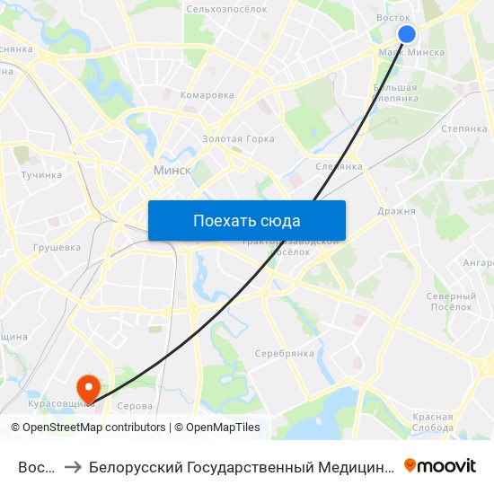 Восток to Белорусский Государственный Медицинский Колледж map