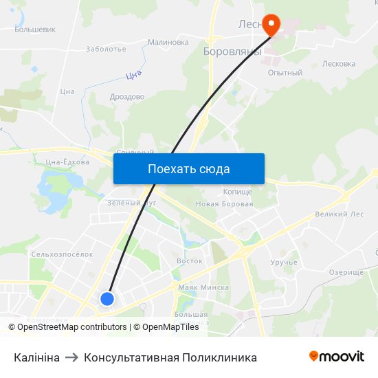 Калініна to Консультативная Поликлиника map