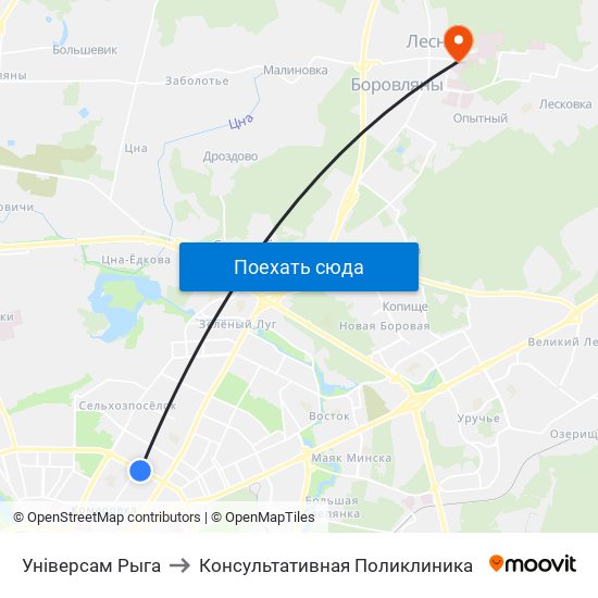 Універсам Рыга to Консультативная Поликлиника map