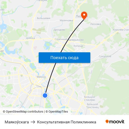 Маякоўскага to Консультативная Поликлиника map