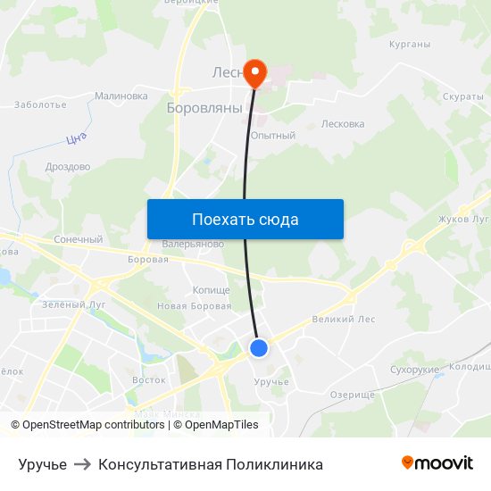 Уручье to Консультативная Поликлиника map