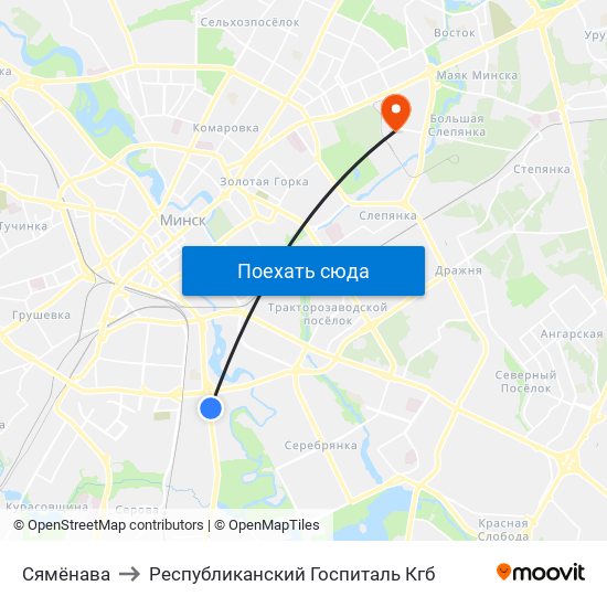 Сямёнава to Республиканский Госпиталь Кгб map