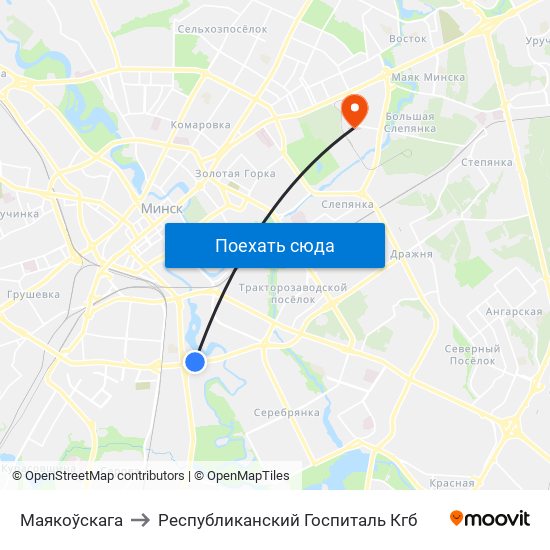 Маякоўскага to Республиканский Госпиталь Кгб map