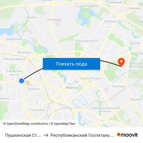 Пушкинская Ст.М. to Республиканский Госпиталь Кгб map