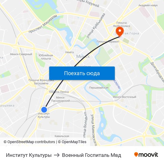 Институт Культуры to Военный Госпиталь Мвд map