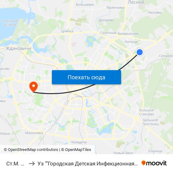 Ст.М. Уручча to Уз ""Городская Детская Инфекционная Клиническая Больница"" map
