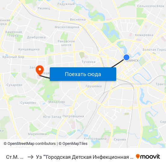 Ст.М. Няміга to Уз ""Городская Детская Инфекционная Клиническая Больница"" map