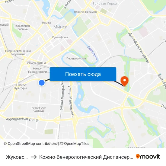 Жуковского to Кожно-Венерологический Диспансер, Филиал №1 map
