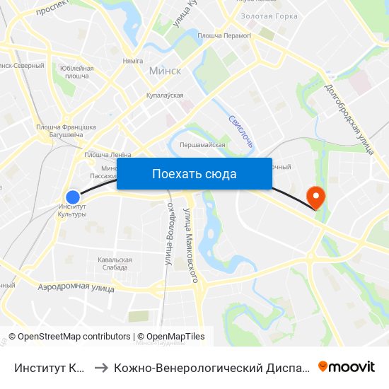 Институт Культуры to Кожно-Венерологический Диспансер, Филиал №1 map