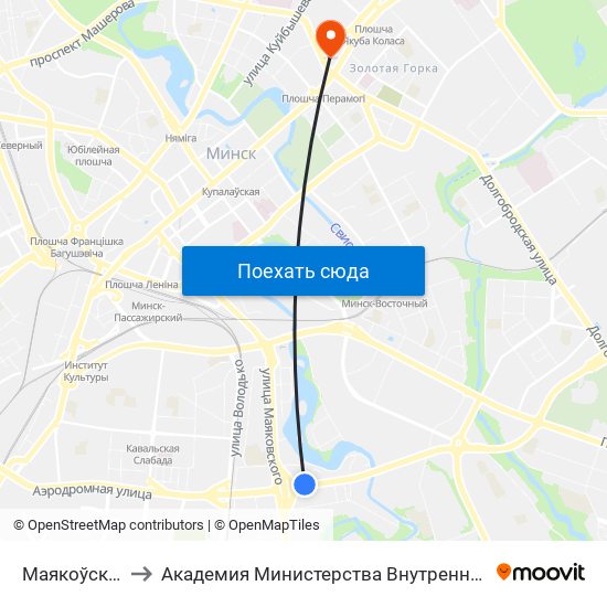 Маякоўскага to Академия Министерства Внутренних Дел map