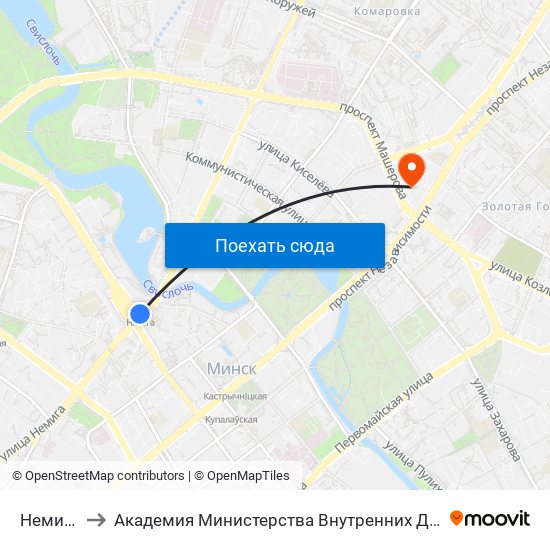 Немига to Академия Министерства Внутренних Дел map