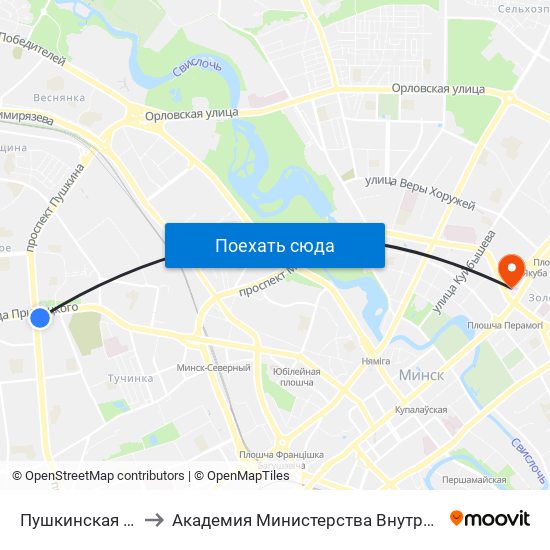 Пушкинская Ст.М. to Академия Министерства Внутренних Дел map