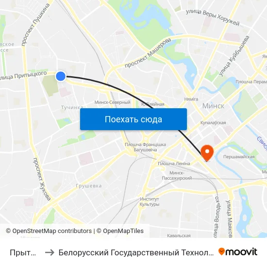 Прытыцкага to Белорусский Государственный Технологический Университет map