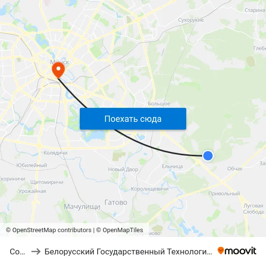 Сосны to Белорусский Государственный Технологический Университет map