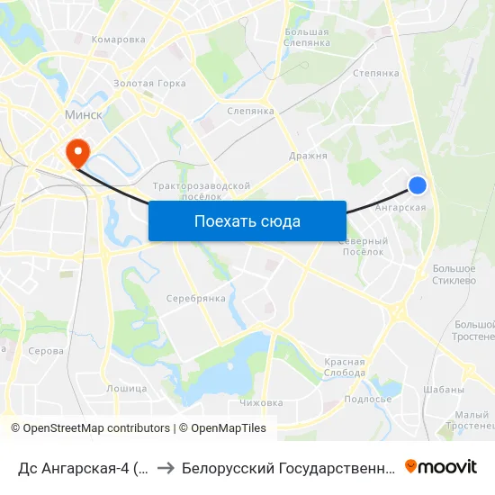 Дс Ангарская-4 (Пасадка Пасажыраў) to Белорусский Государственный Технологический Университет map
