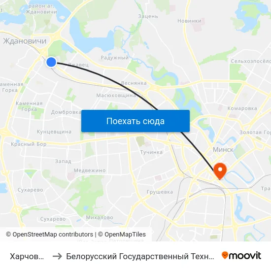 Харчовы Рынак to Белорусский Государственный Технологический Университет map
