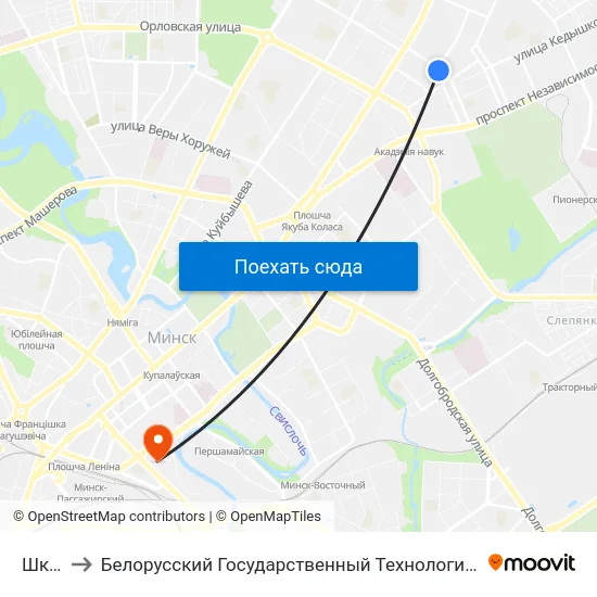 Школа to Белорусский Государственный Технологический Университет map
