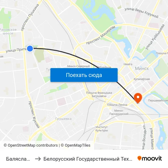 Баляслава Берута to Белорусский Государственный Технологический Университет map