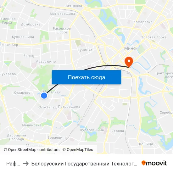 Рафіева to Белорусский Государственный Технологический Университет map