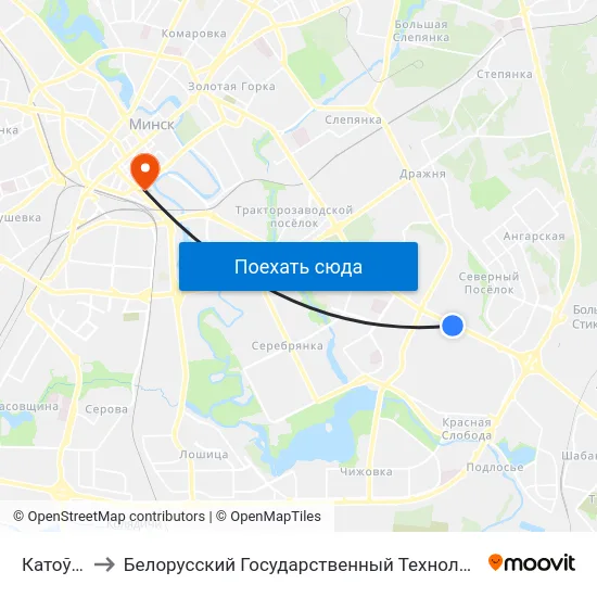 Катоўскага to Белорусский Государственный Технологический Университет map