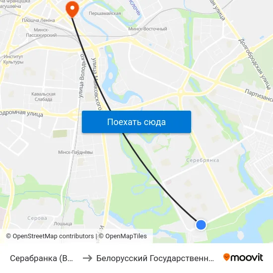 Серабранка (Высадка Пасажыраў) to Белорусский Государственный Технологический Университет map