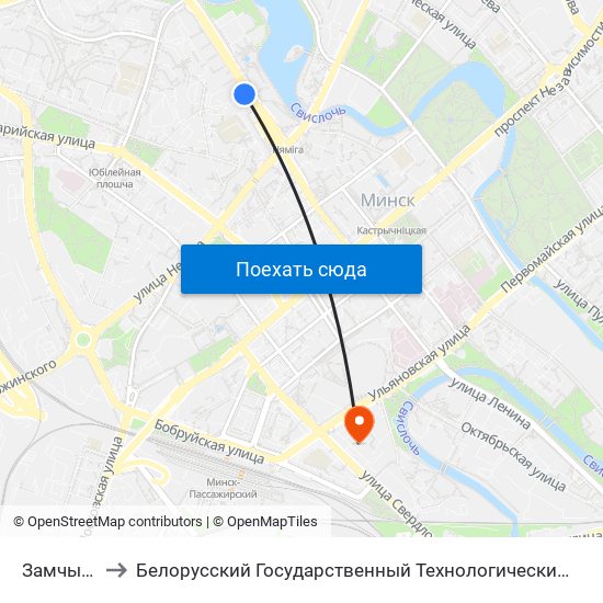 Замчышча to Белорусский Государственный Технологический Университет map