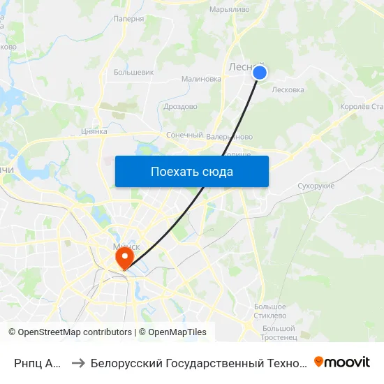 Рнпц Анкалогіі to Белорусский Государственный Технологический Университет map