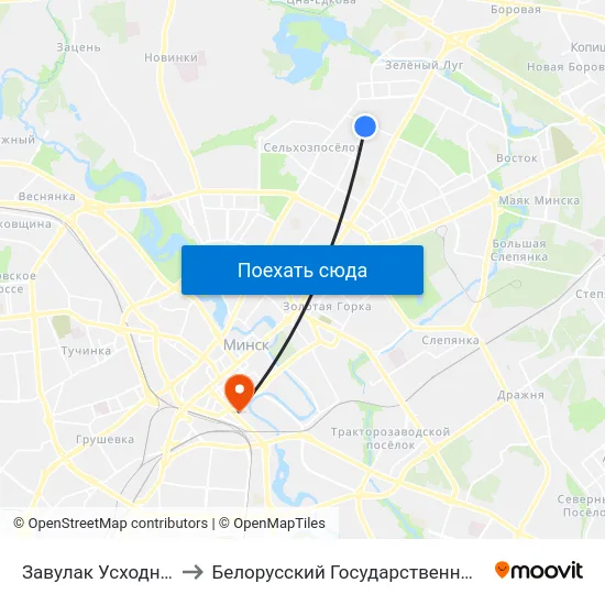 Завулак Усходні (Восточный Пер.) to Белорусский Государственный Технологический Университет map