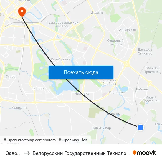 Завод Эпк to Белорусский Государственный Технологический Университет map
