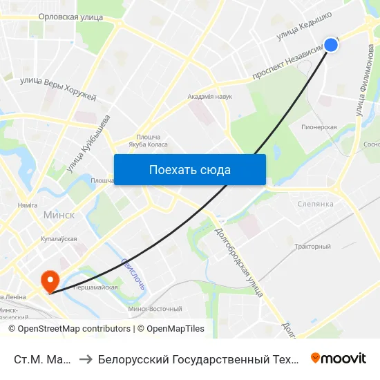 Ст.М. Маскоўская to Белорусский Государственный Технологический Университет map