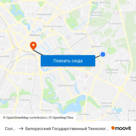 Солтыса to Белорусский Государственный Технологический Университет map