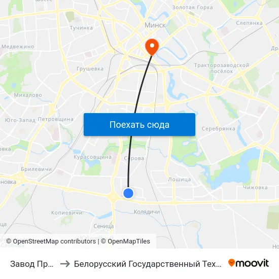 Завод Прамбурвод to Белорусский Государственный Технологический Университет map