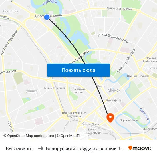 Выставачны Комплекс to Белорусский Государственный Технологический Университет map
