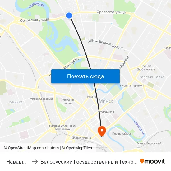 Нававіленская to Белорусский Государственный Технологический Университет map