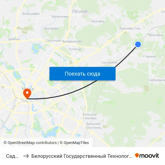 Садовый to Белорусский Государственный Технологический Университет map