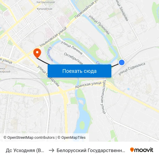 Дс Усходняя (Высадка Пасажыраў) to Белорусский Государственный Технологический Университет map