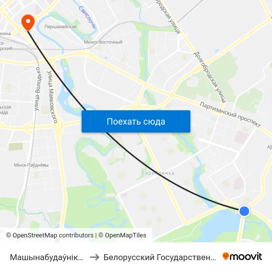 Машынабудаўнікоў (Машиностроителей) to Белорусский Государственный Технологический Университет map