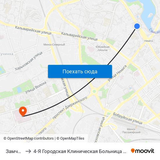 Замчышча to 4-Я Городская Клиническая Больница Имени Н.Е.Савченко map