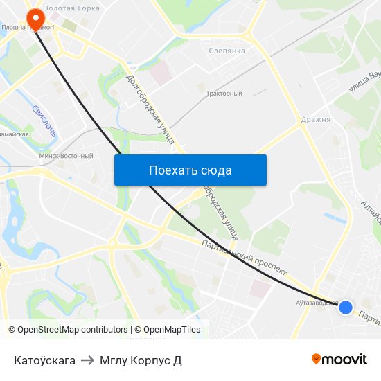 Катоўскага to Мглу Корпус Д map