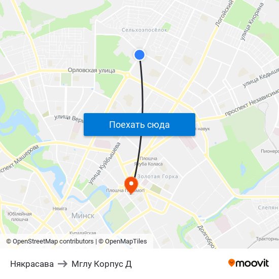 Някрасава to Мглу Корпус Д map