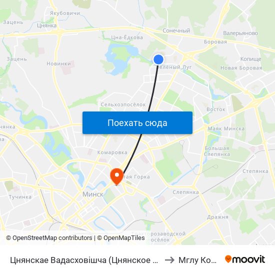 Цнянскае Вадасховішча (Цнянское Водохранилище) to Мглу Корпус Д map