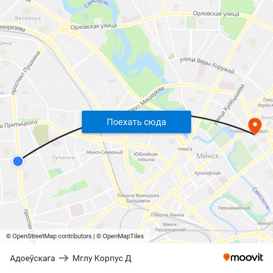 Адоеўскага to Мглу Корпус Д map