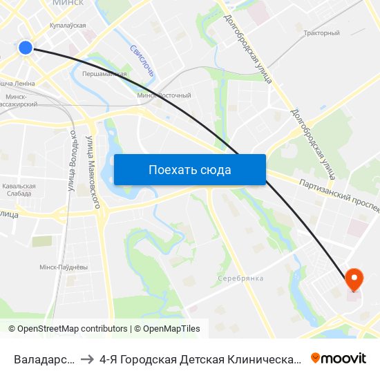 Валадарскага to 4-Я Городская Детская Клиническая Больница map