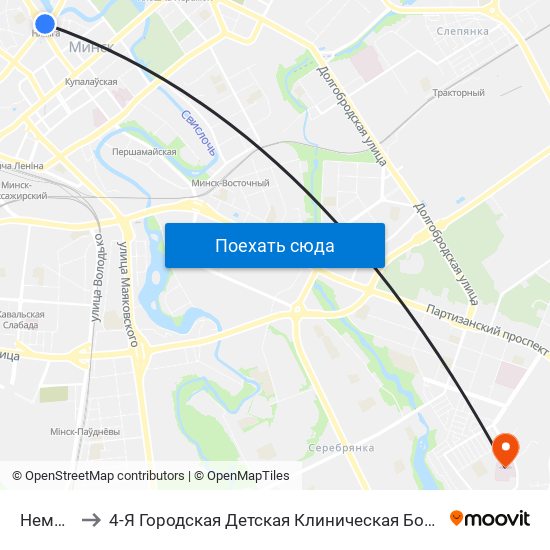 Немига to 4-Я Городская Детская Клиническая Больница map
