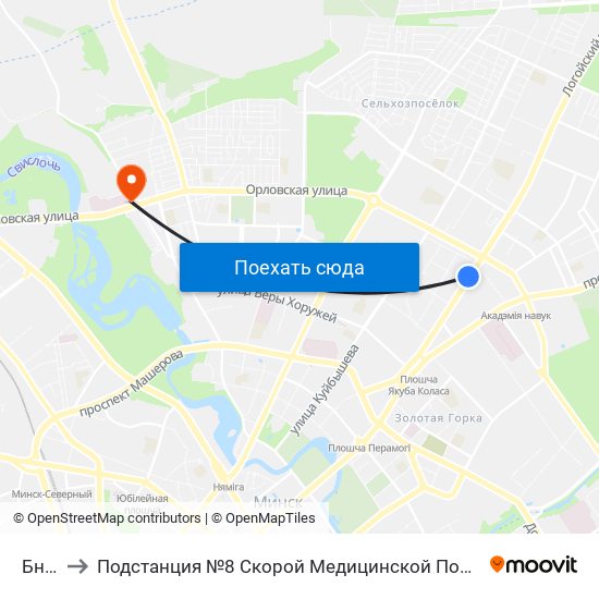 Бнту to Подстанция №8 Скорой Медицинской Помощи map