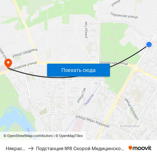 Някрасава to Подстанция №8 Скорой Медицинской Помощи map