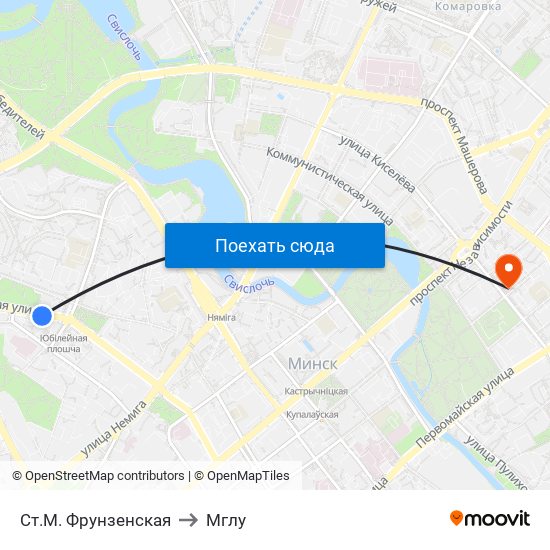Ст.М. Фрунзенская to Мглу map