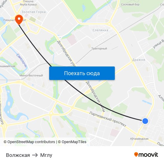 Волжская to Мглу map